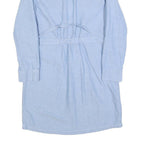 TOMMY HILFIGER Womens Blue Day Cotton Blend Shirt Dress XS Polka Dot Collar Long