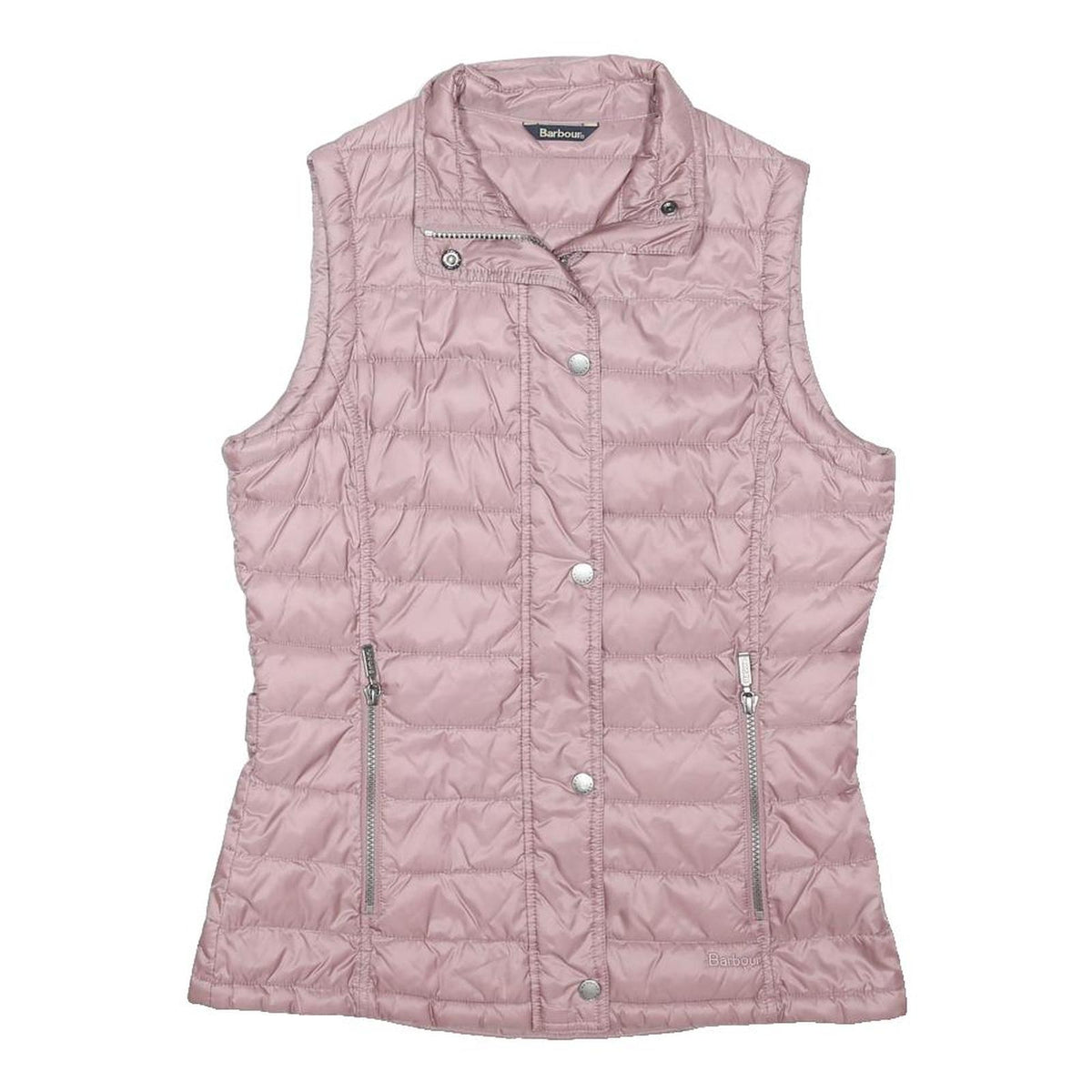 BARBOUR Womens Pink Lightweight Quilted Gilet UK 10 Polyester Blend Zip