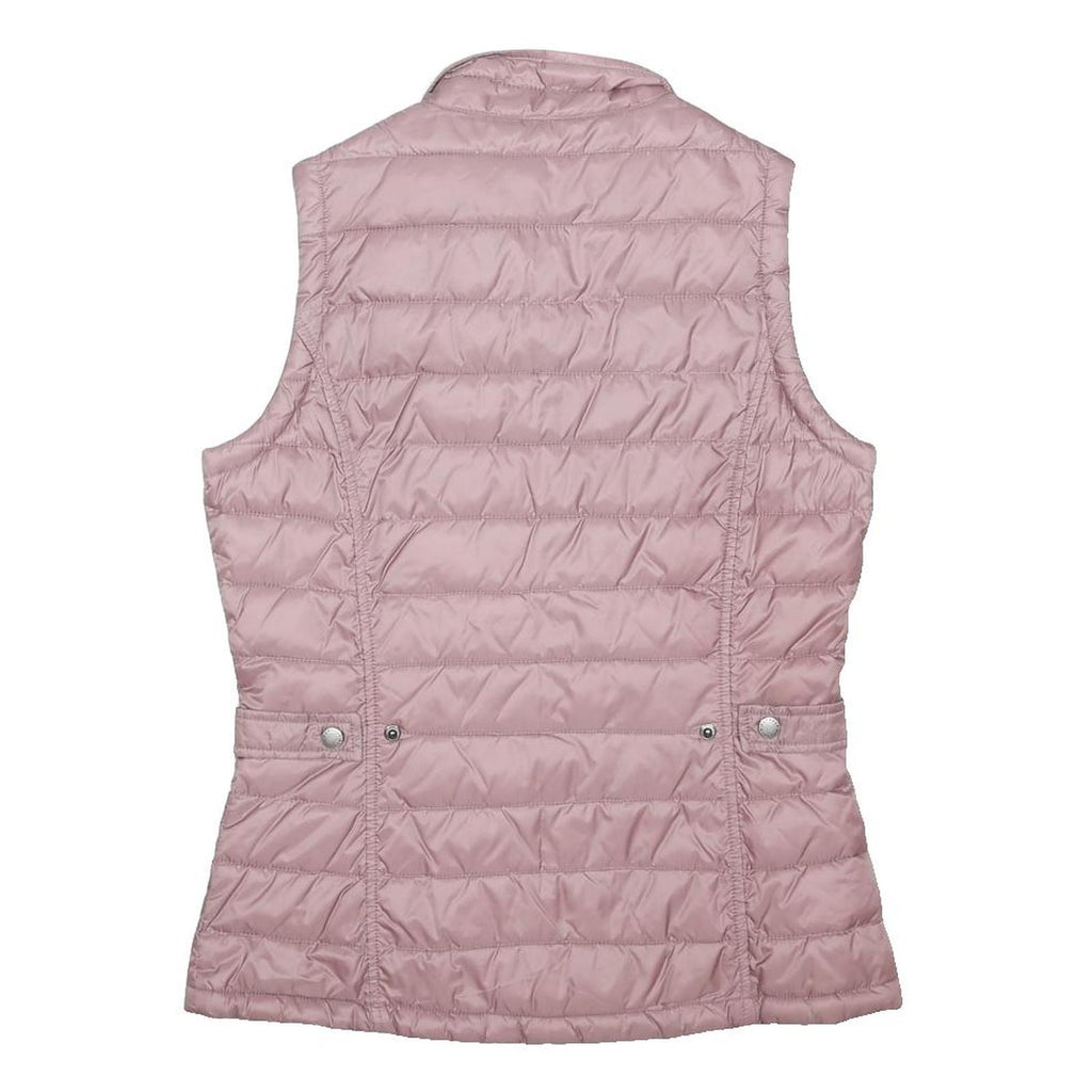BARBOUR Womens Pink Lightweight Quilted Gilet UK 10 Polyester Blend Zip