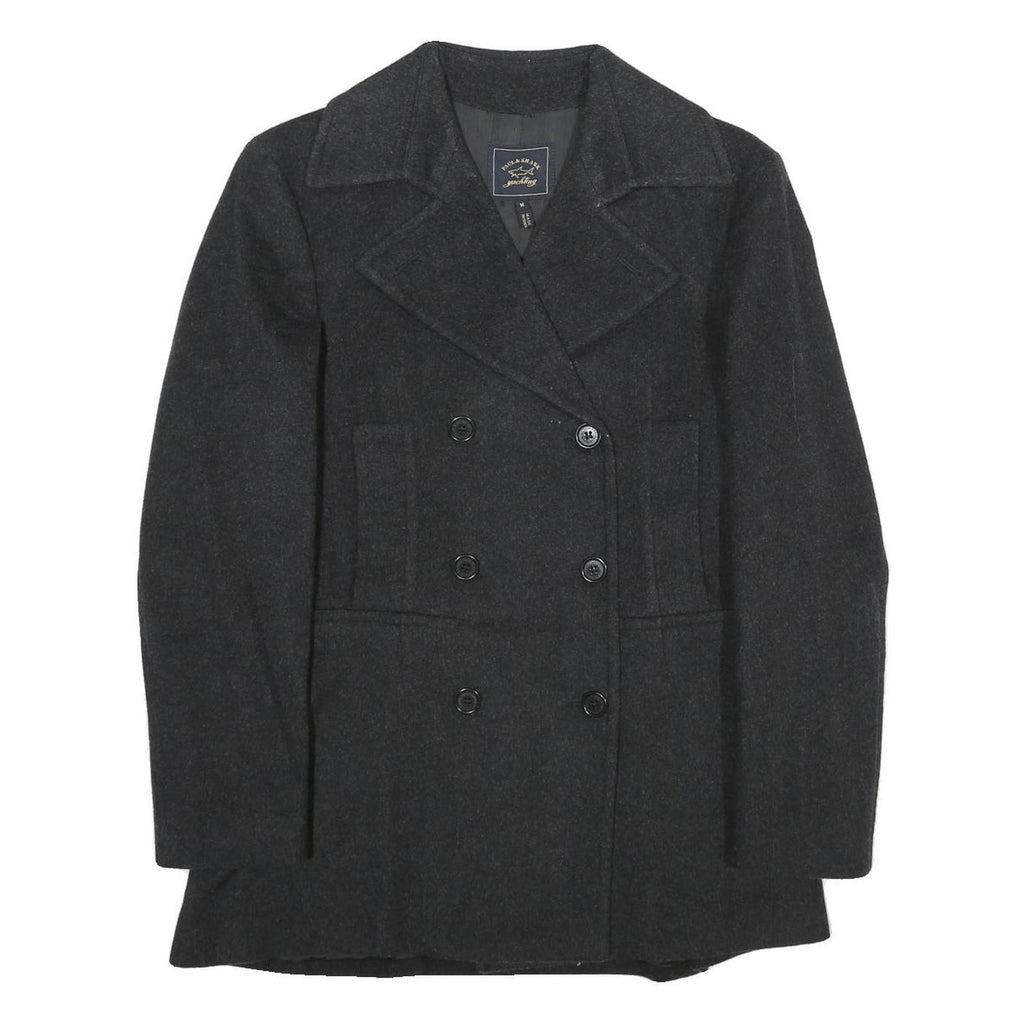PAUL & SHARK Womens Black Classic Wool Blend Jacket M Button Double Breasted