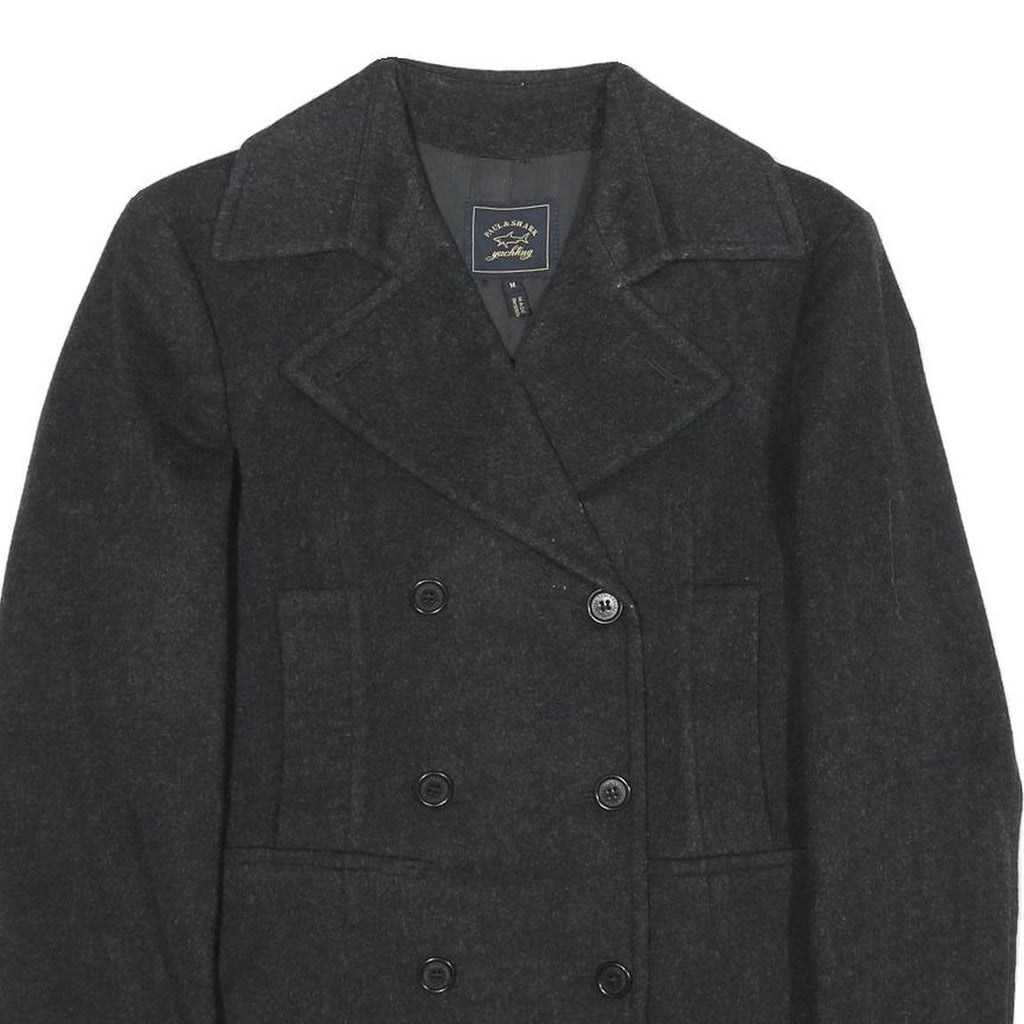 PAUL & SHARK Womens Black Classic Wool Blend Jacket M Button Double Breasted