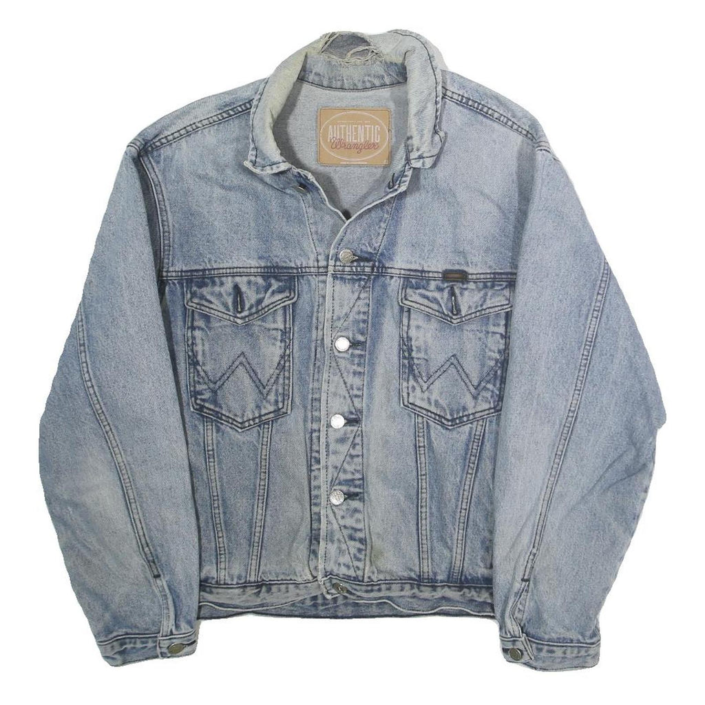 WRANGLER Womens Blue Denim Button Jacket L Cotton Classic Comfortable Casual