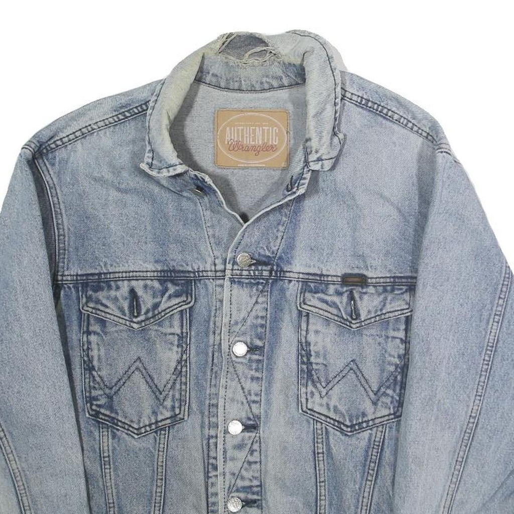 WRANGLER Womens Blue Denim Button Jacket L Cotton Classic Comfortable Casual
