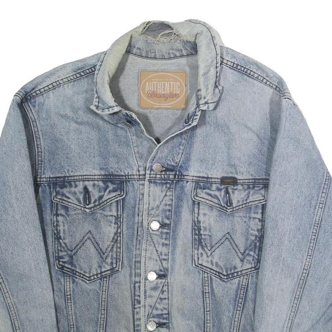 WRANGLER Womens Blue Denim Button Jacket L Cotton Classic Comfortable Casual