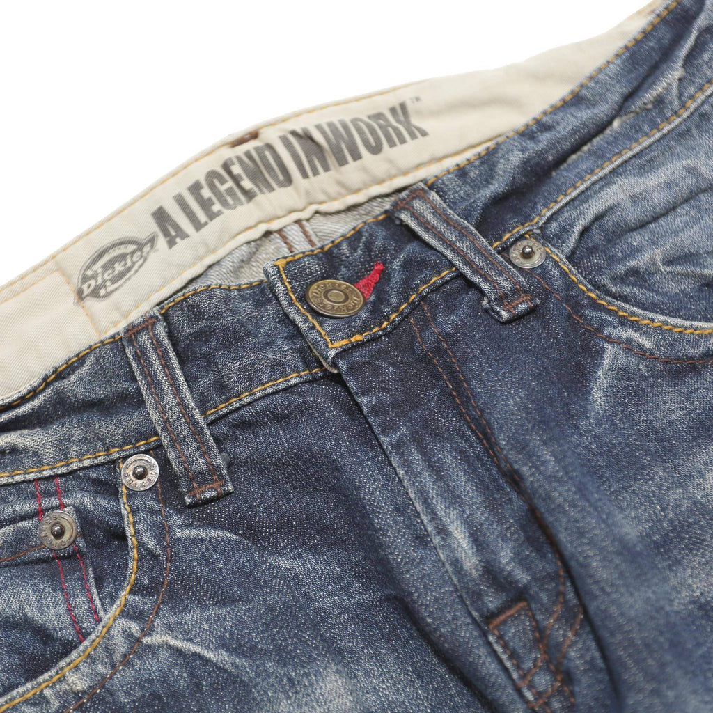 DICKIES Mens Jeans Blue Regular Straight Denim Medium W28 L32 Classic Zip