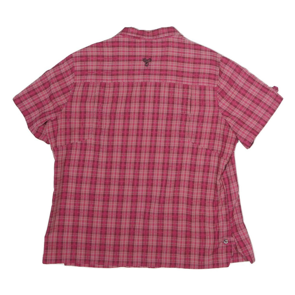 JACK WOLFSKIN Womens Pink Check Shirt L Cotton Outdoor Casual Lightweight