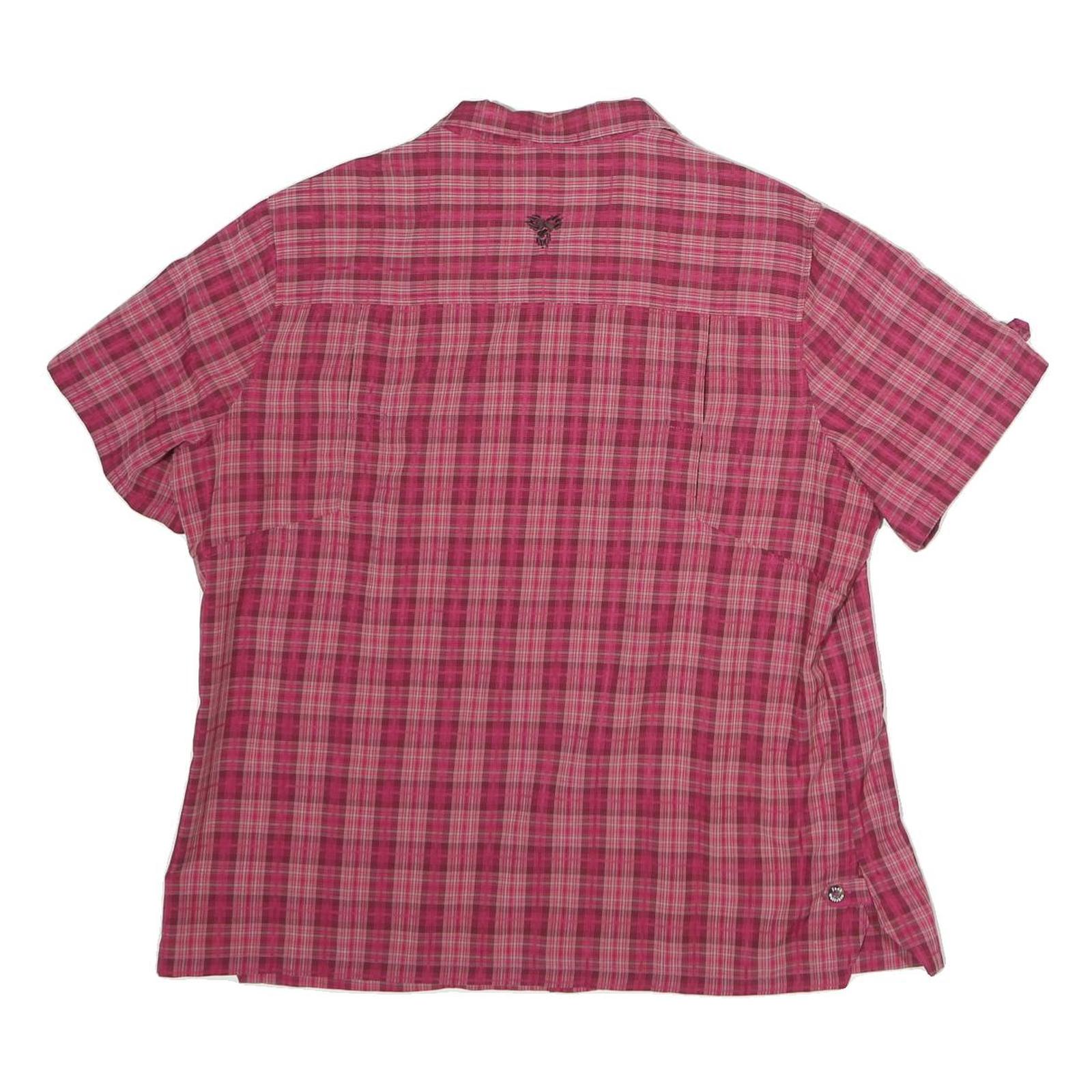 JACK WOLFSKIN Womens Pink Check Shirt L Cotton Outdoor Casual Lightweight
