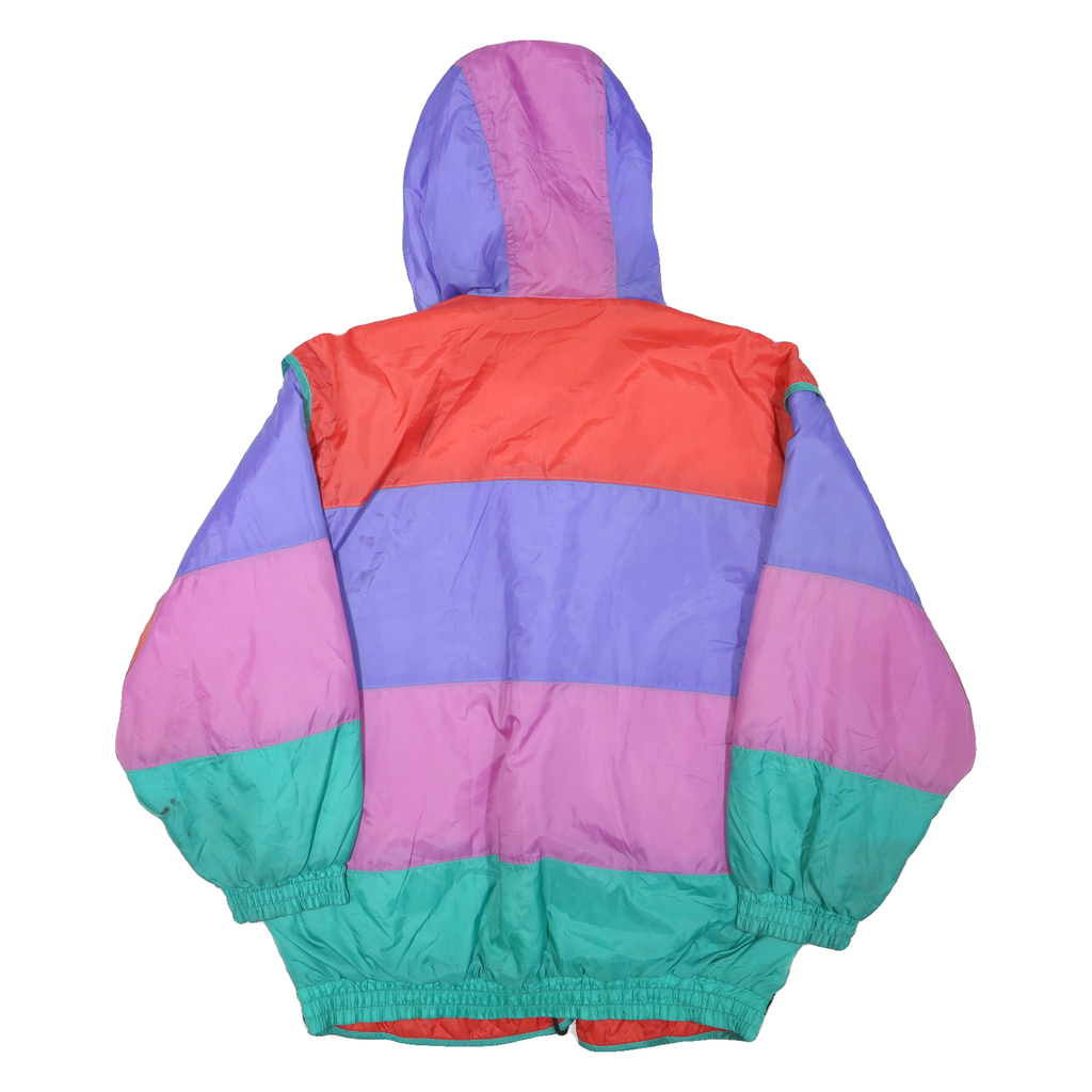 JANEVE Mens Black & Multicolour Check Hooded Zip Jacket M Polyester Blend