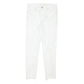 LEVI'S Womens Slim White Denim Jeans W27 L25 Distressed Zip Closure