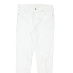LEVI'S Womens Slim White Denim Jeans W27 L25 Distressed Zip Closure