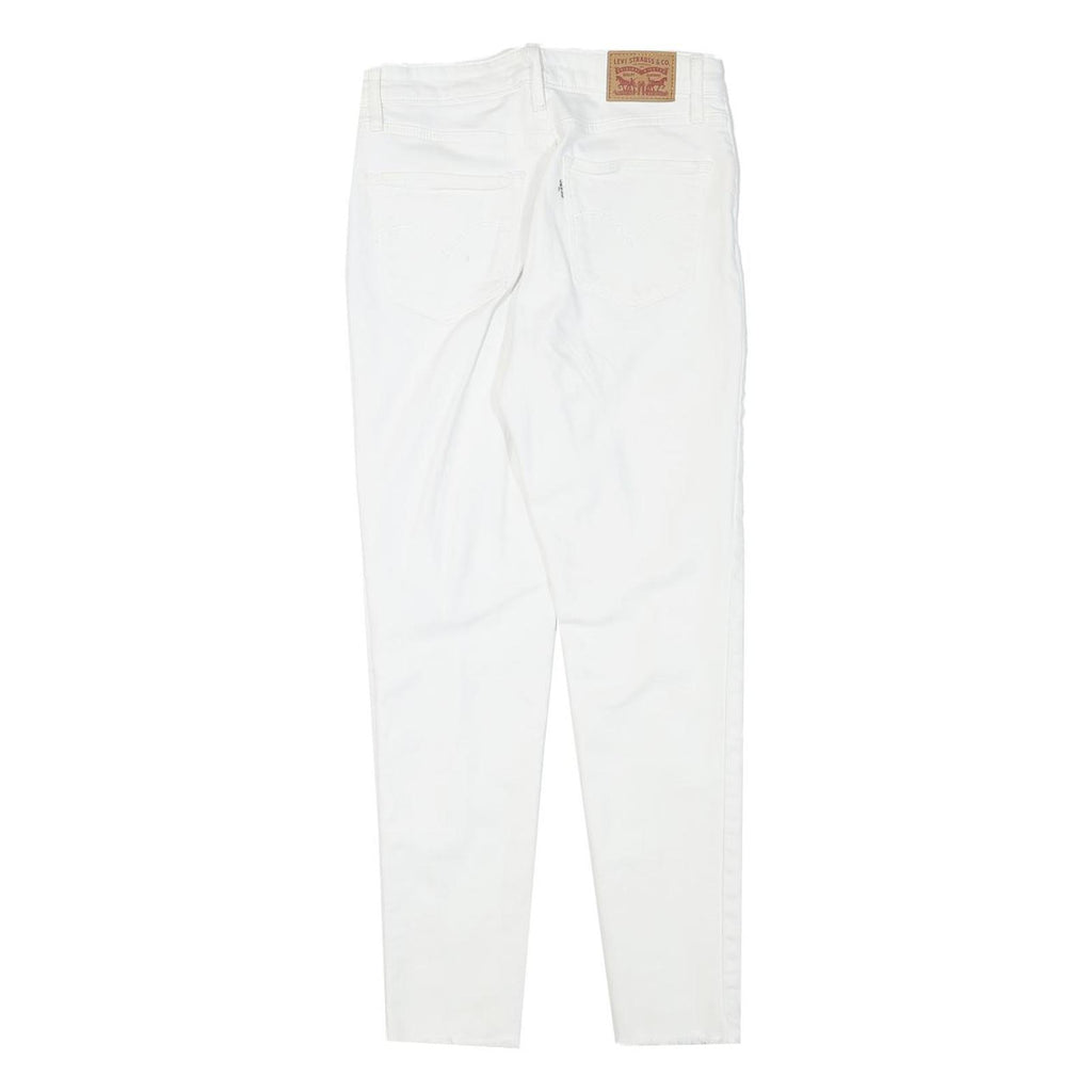 LEVI'S Womens Slim White Denim Jeans W27 L25 Distressed Zip Closure