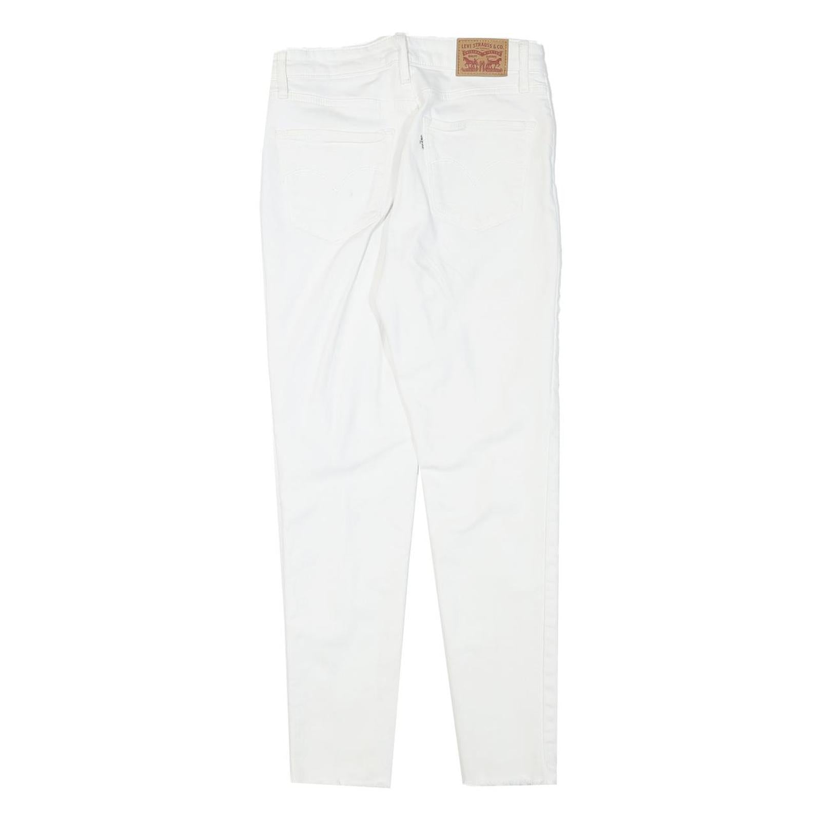 LEVI'S Womens Slim White Denim Jeans W27 L25 Distressed Zip Closure