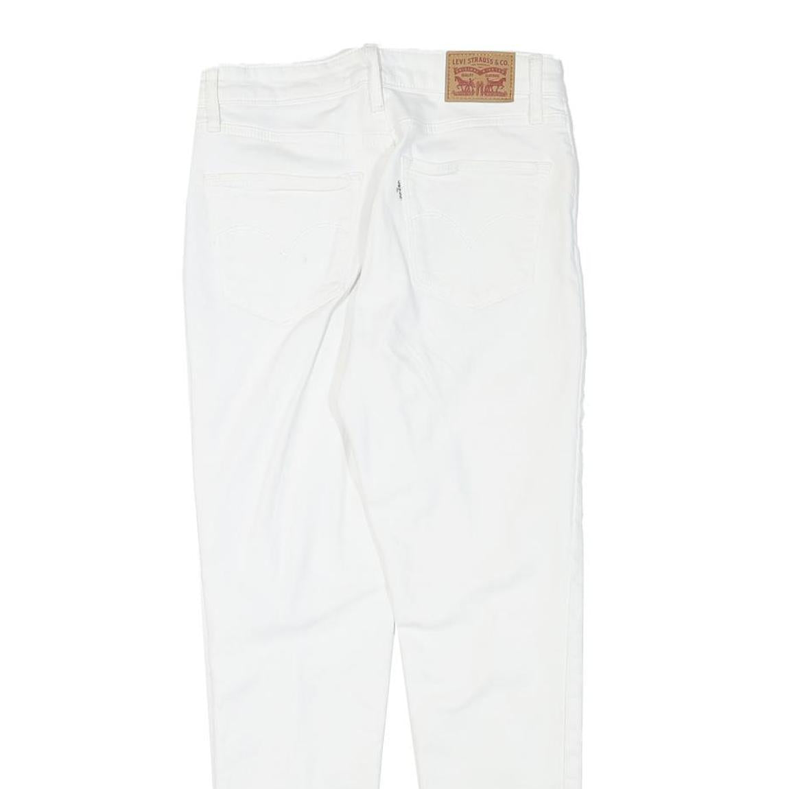 LEVI'S Womens Slim White Denim Jeans W27 L25 Distressed Zip Closure