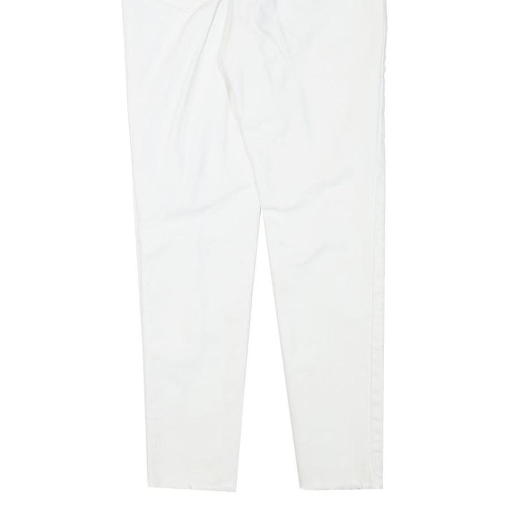 LEVI'S Womens Slim White Denim Jeans W27 L25 Distressed Zip Closure