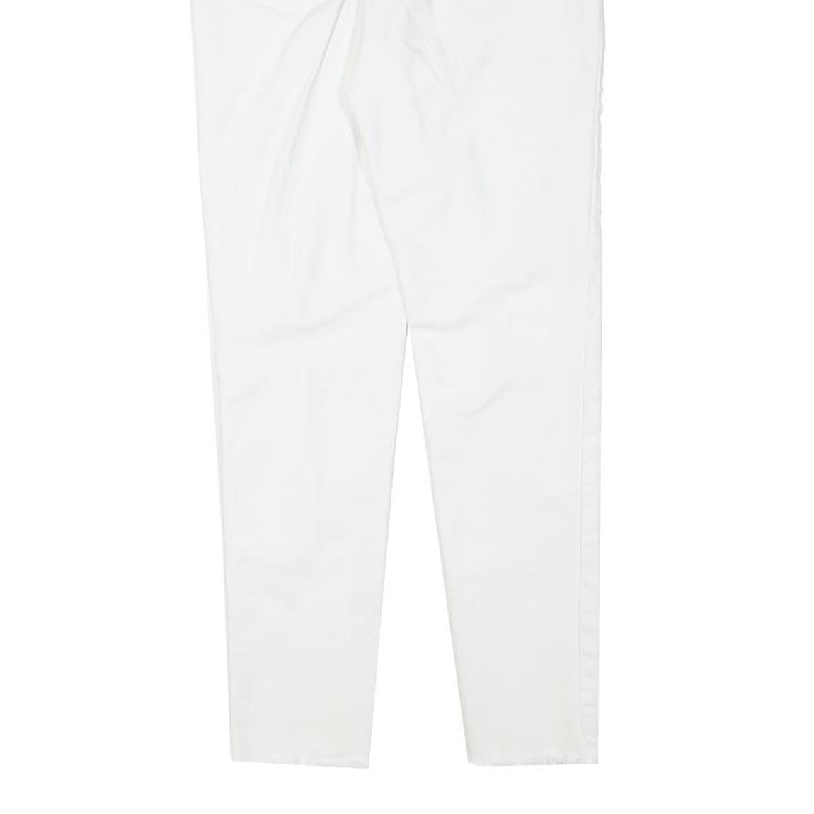 LEVI'S Womens Slim White Denim Jeans W27 L25 Distressed Zip Closure