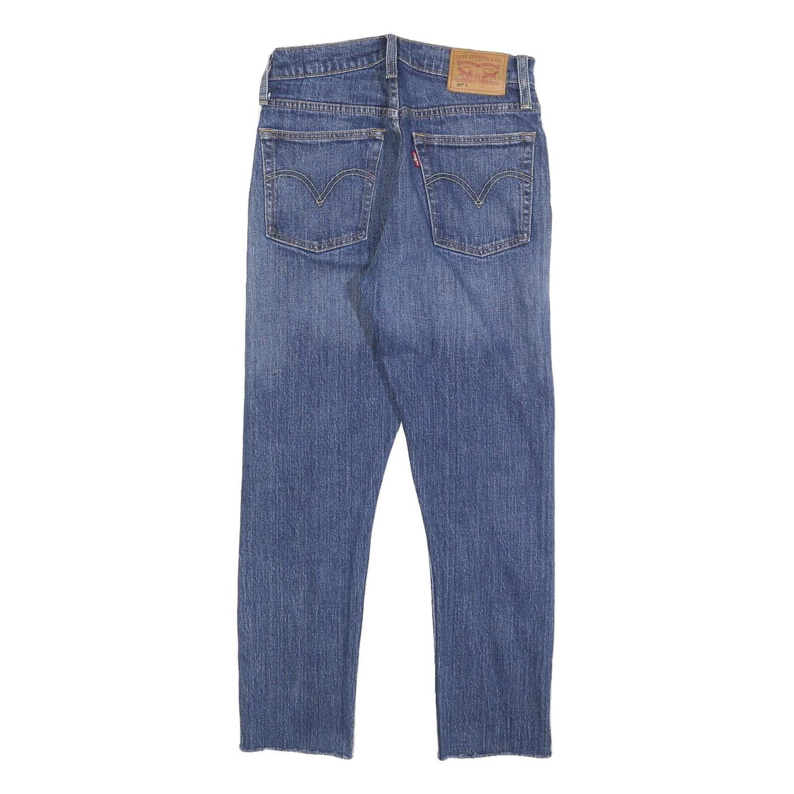 LEVI'S 501S Womens Slim Jeans Denim Medium W25 L26 Button Cotton Blend