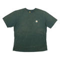 CARHARTT Mens Green Pocket T-Shirt 2XL Short Sleeve Crew Neck Workwear