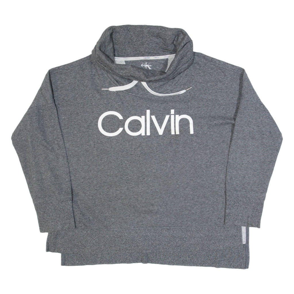 CALVIN KLEIN Womens Sweatshirt Grey Roll Neck XL