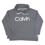 CALVIN KLEIN Womens Sweatshirt Grey Roll Neck XL