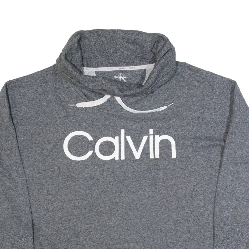 CALVIN KLEIN Womens Sweatshirt Grey Roll Neck XL