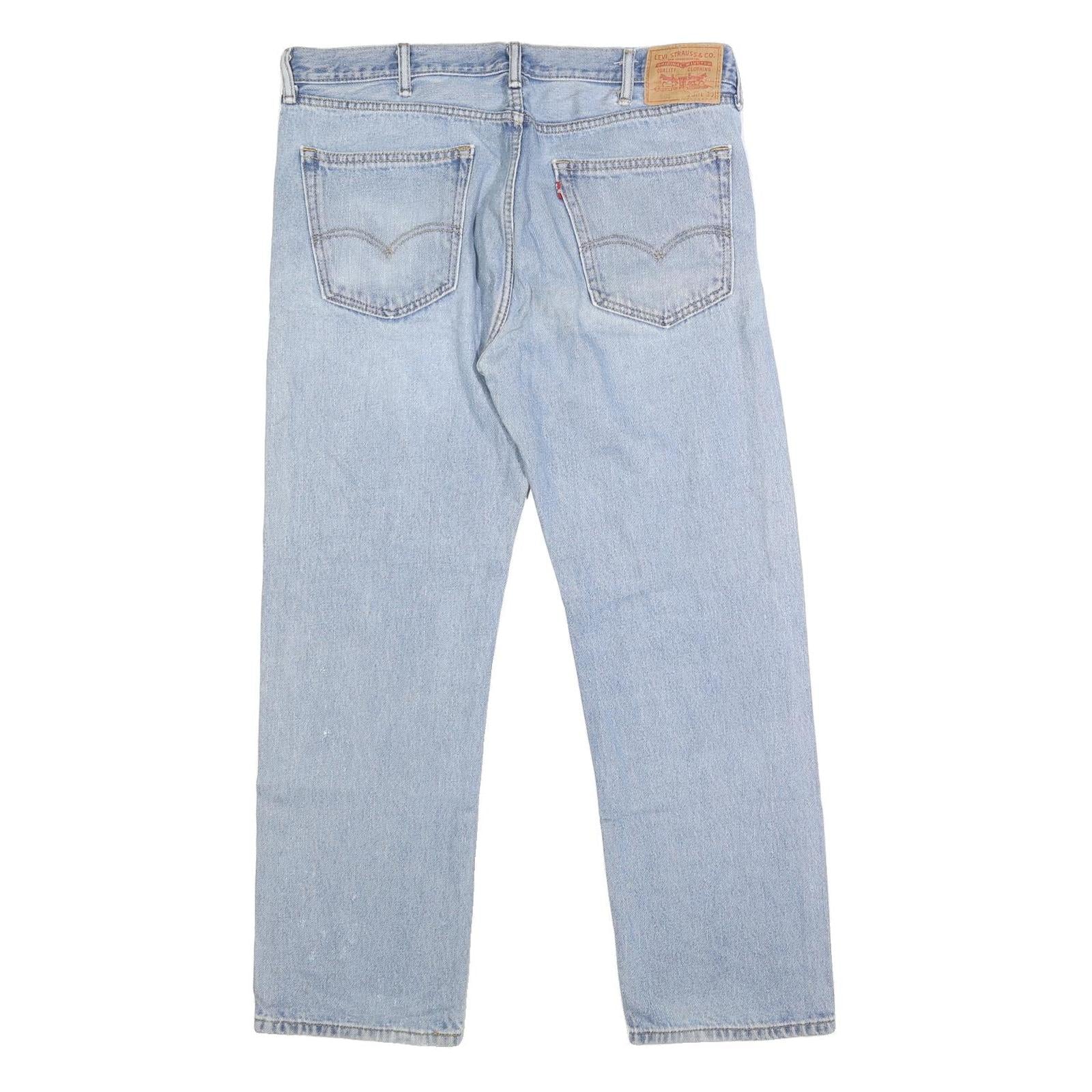 LEVI'S 505 Mens Light Blue Regular Straight Denim Medium Wash W38 L30 Classic