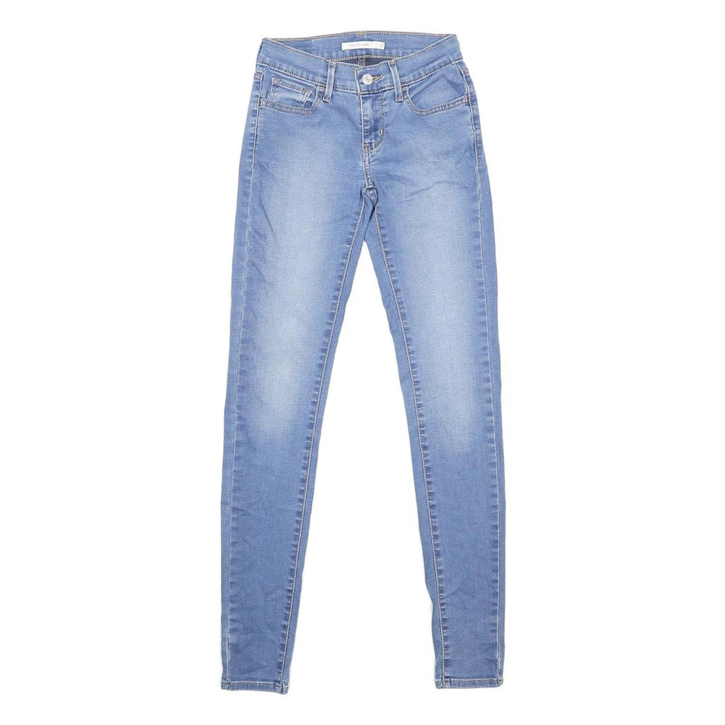 LEVI'S 710 Womens Jeans Blue Slim Skinny Denim Medium W25 L32 Stretch Zip