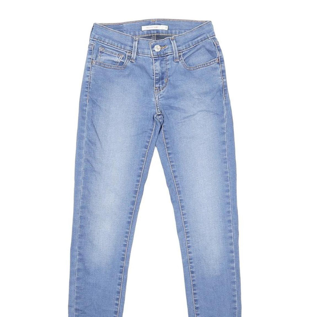 LEVI'S 710 Womens Jeans Blue Slim Skinny Denim Medium W25 L32 Stretch Zip