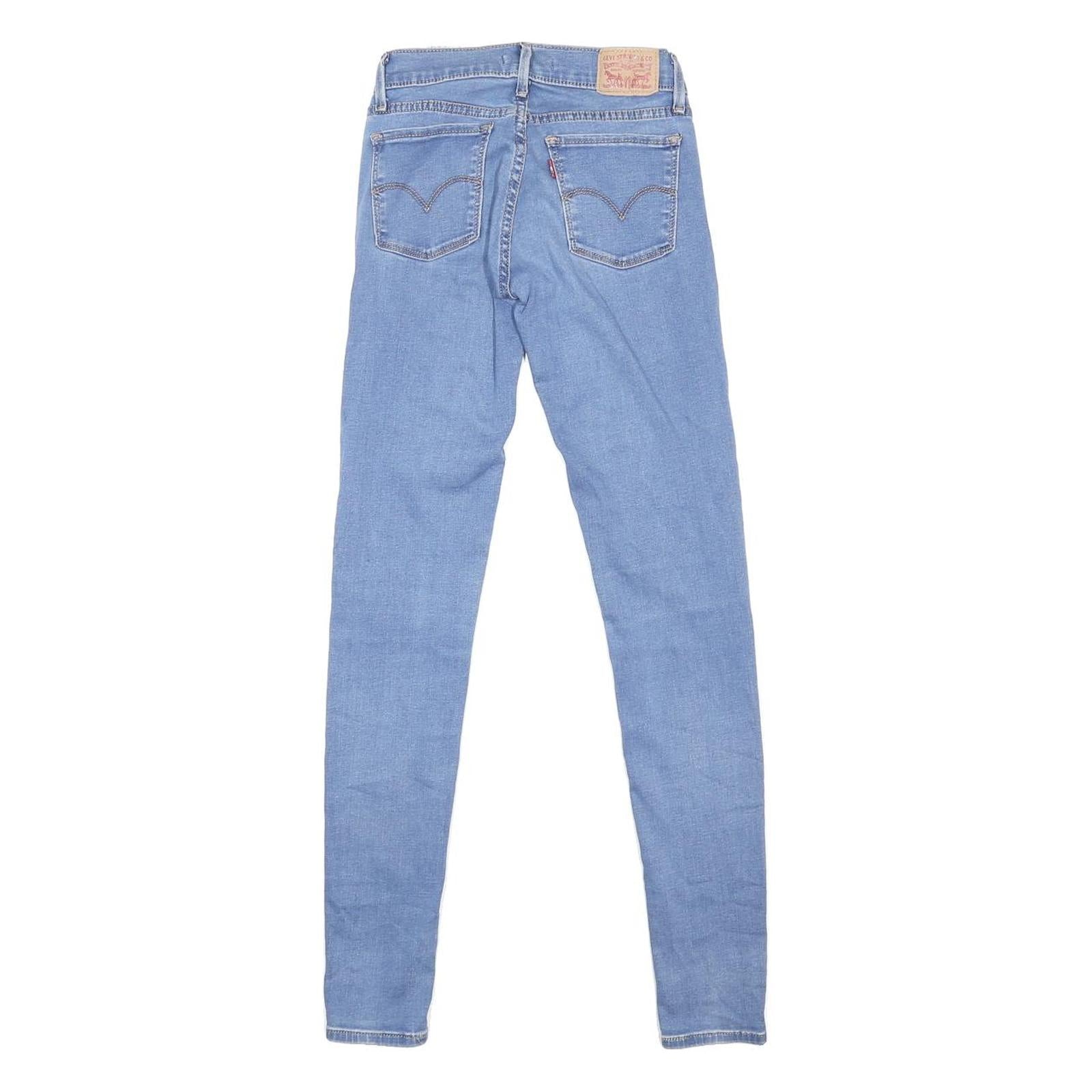 LEVI'S 710 Womens Jeans Blue Slim Skinny Denim Medium W25 L32 Stretch Zip