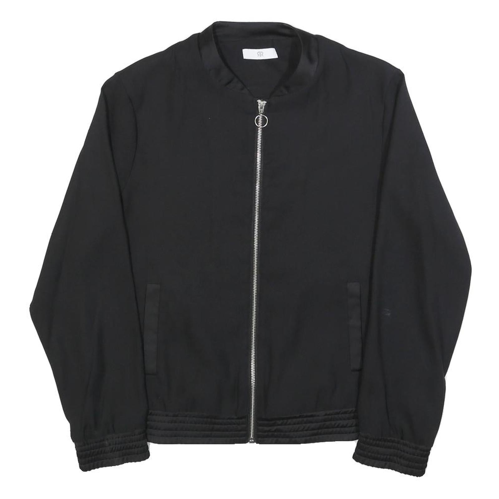 LA REDOUTE Womens Black Jacket UK 8 Polyester Zip Plain Stylish Lightweight