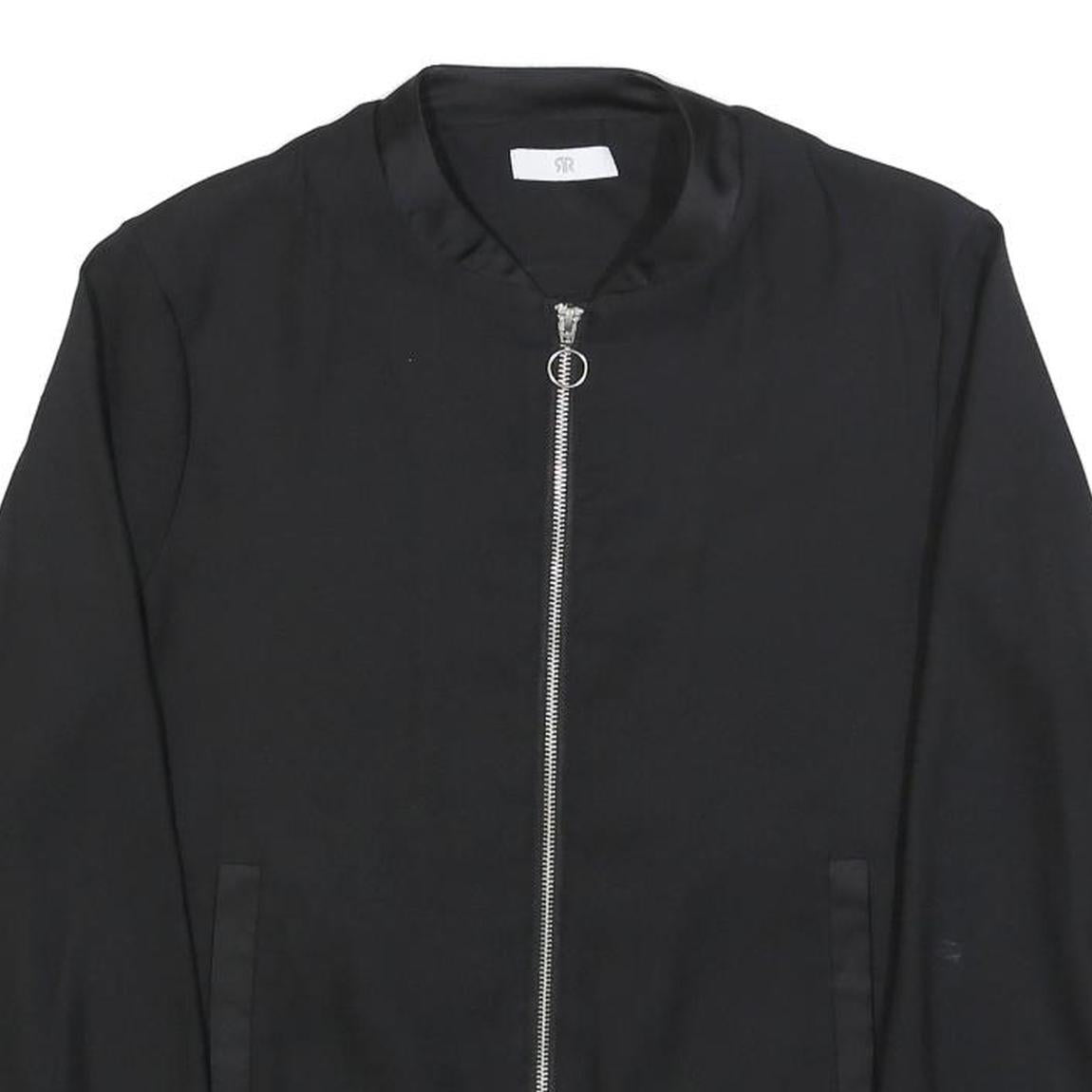 LA REDOUTE Womens Black Jacket UK 8 Polyester Zip Plain Stylish Lightweight