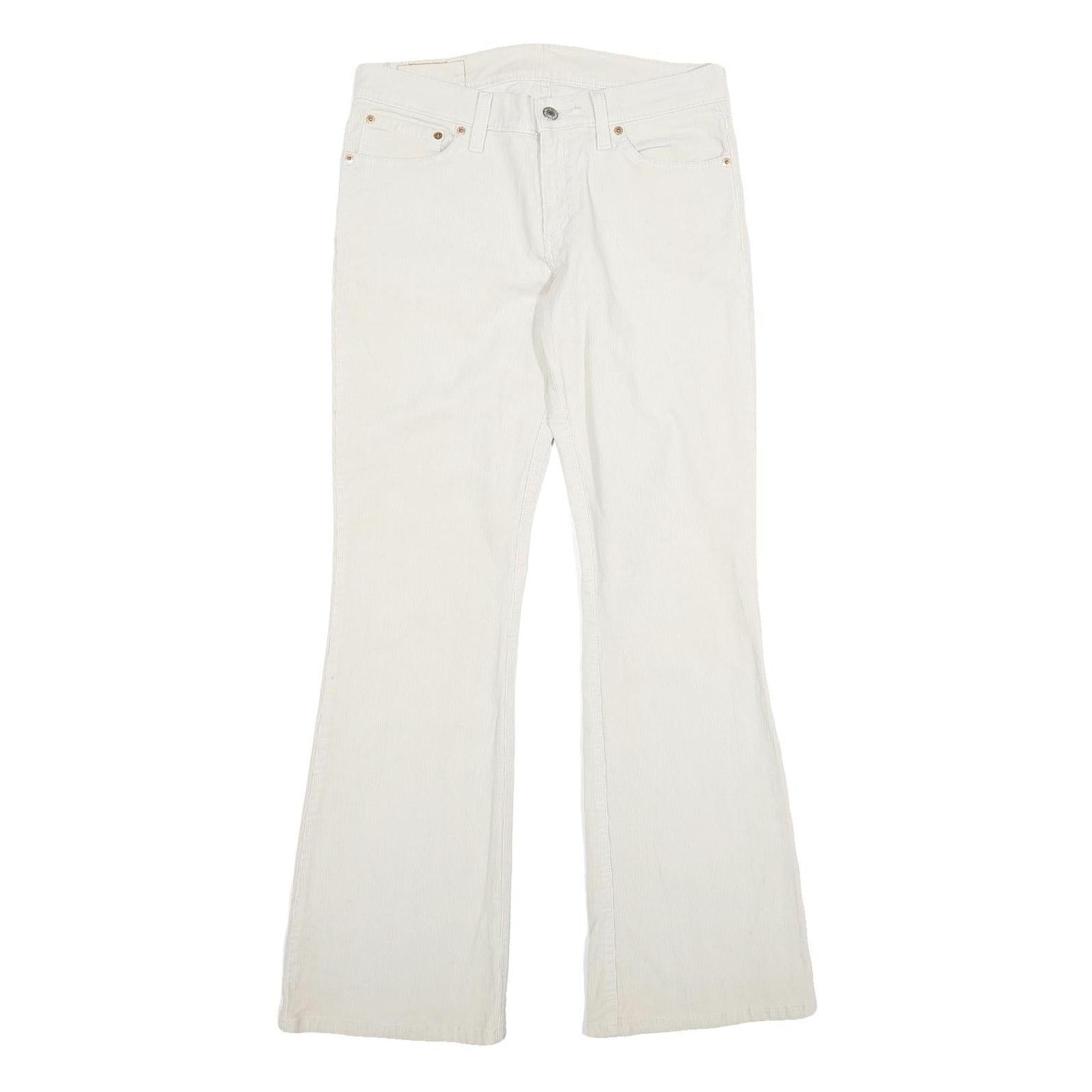 LEVI'S Womens Cotton Blend White Regular Flared Trousers W30 L32 Stylish Comfort