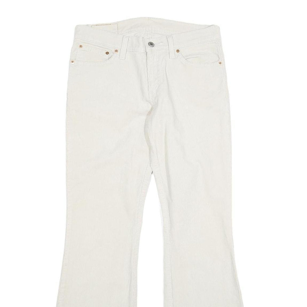LEVI'S Womens Cotton Blend White Regular Flared Trousers W30 L32 Stylish Comfort