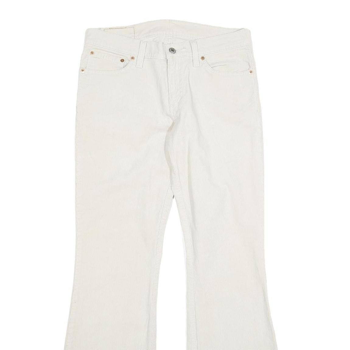 LEVI'S Womens Cotton Blend White Regular Flared Trousers W30 L32 Stylish Comfort