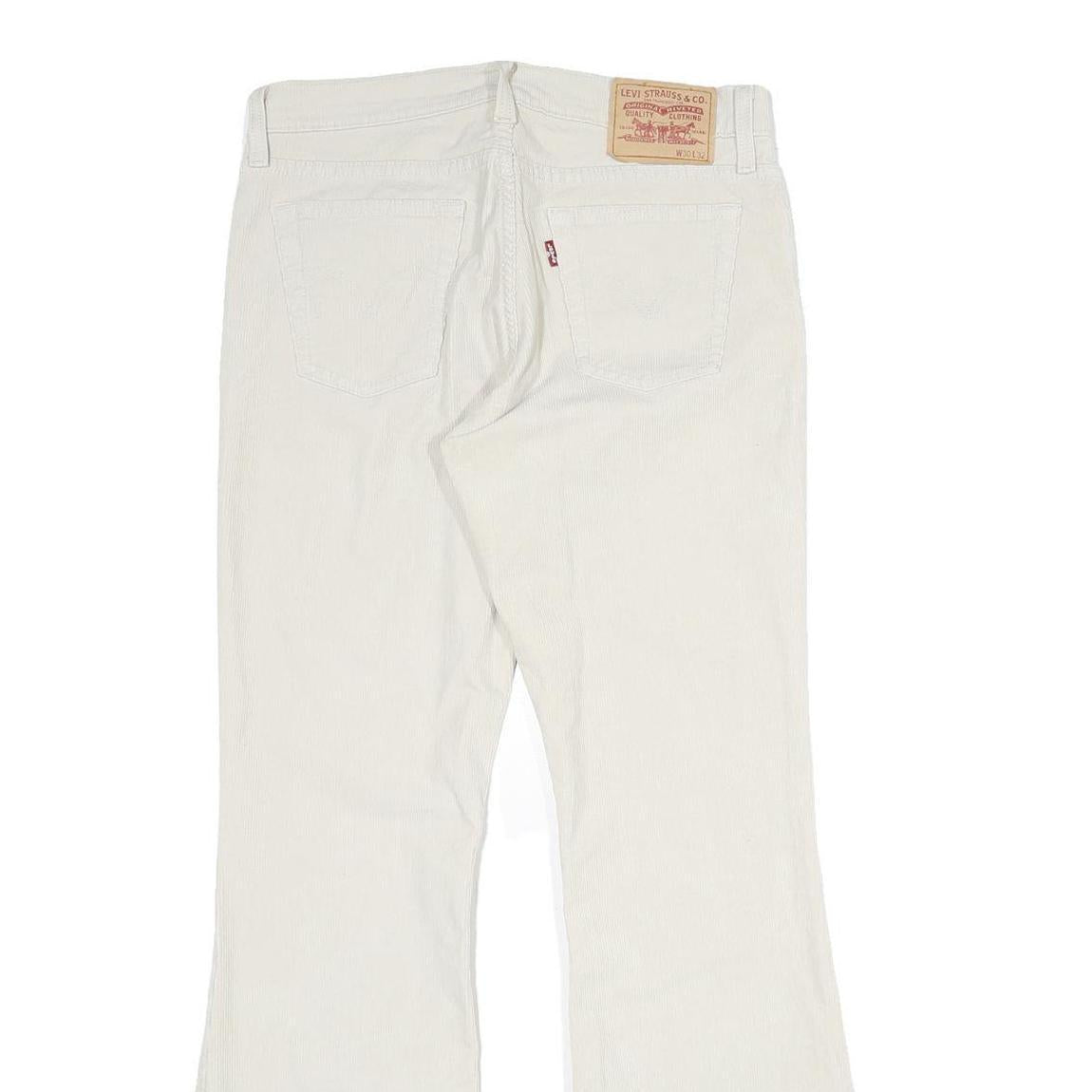 LEVI'S Womens Cotton Blend White Regular Flared Trousers W30 L32 Stylish Comfort