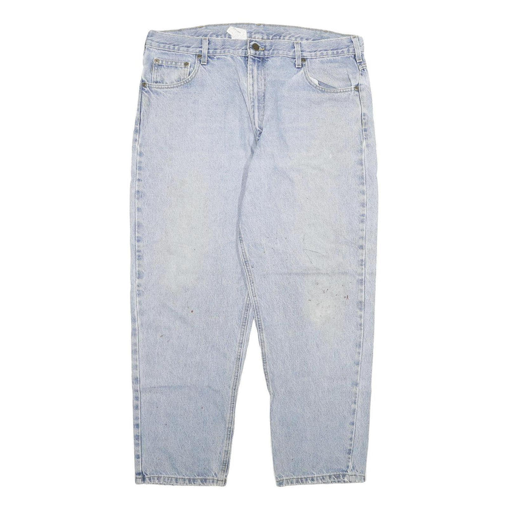 CARHARTT Mens Regular Fit Light Blue Denim Jeans W40 L30 Zip Closure