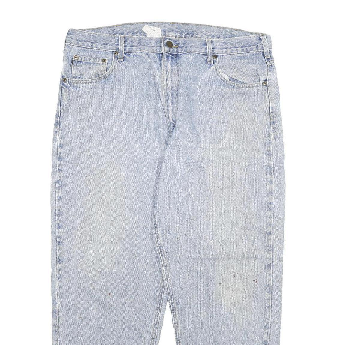 CARHARTT Mens Regular Fit Light Blue Denim Jeans W40 L30 Zip Closure