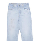 LEVI'S Ribcage Crop Bootcut Big E Womens Jeans Blue Cotton Blend Button Regular