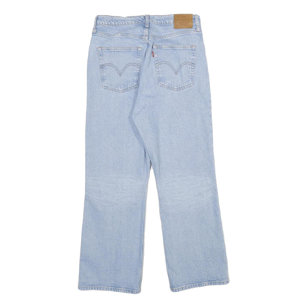 LEVI'S Ribcage Crop Bootcut Big E Womens Jeans Blue Cotton Blend Button Regular