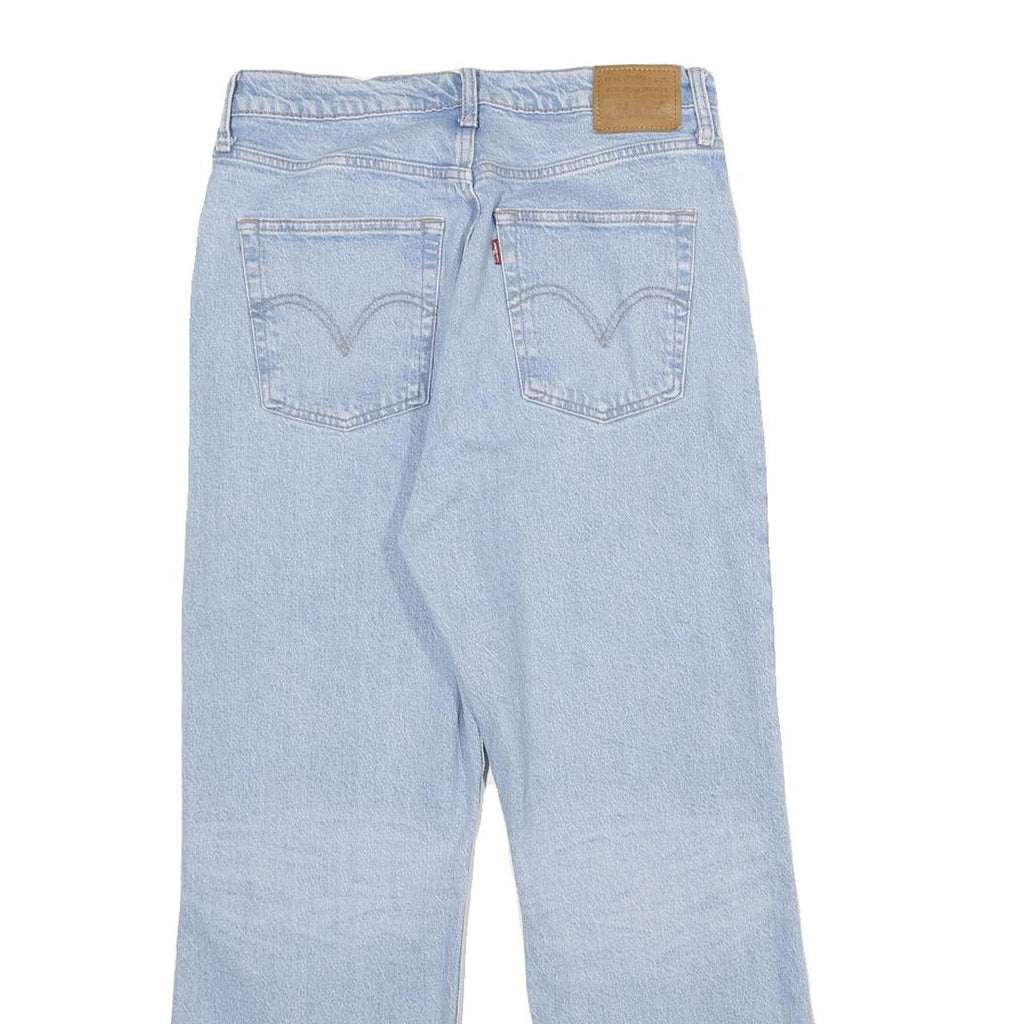 LEVI'S Ribcage Crop Bootcut Big E Womens Jeans Blue Cotton Blend Button Regular