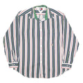 TOMMY HILFIGER Mens White Blue & Green Stripe Shirt L Classic Fit Button Down