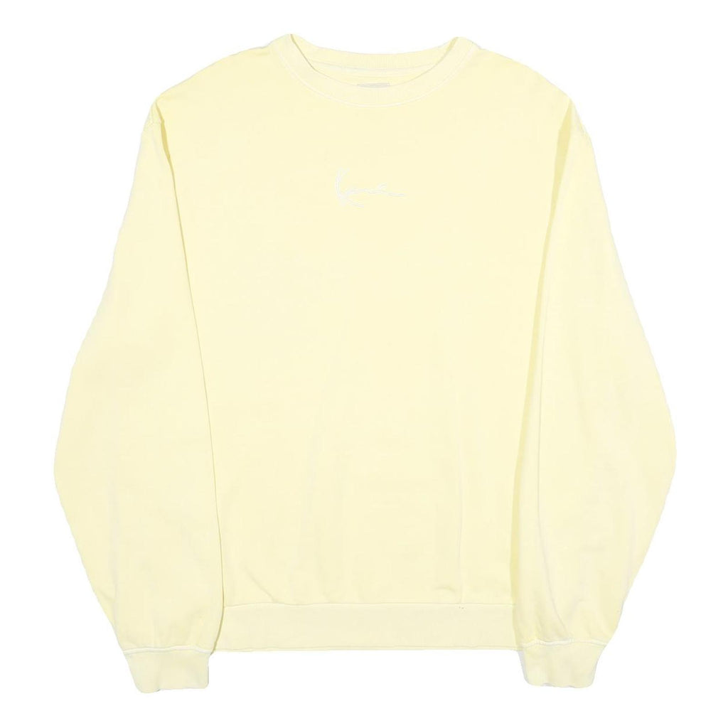 KARL KANI Mens Cream Sweatshirt Crew Neck M Casual Cotton Pullover Lightweight