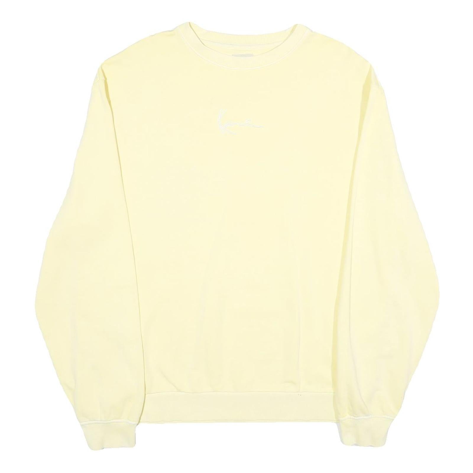 KARL KANI Mens Cream Sweatshirt Crew Neck M Casual Cotton Pullover Lightweight