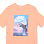 NIKE Mens Peach Graphic T-Shirt M Short Sleeve Crew Neck Cotton Blend Casual