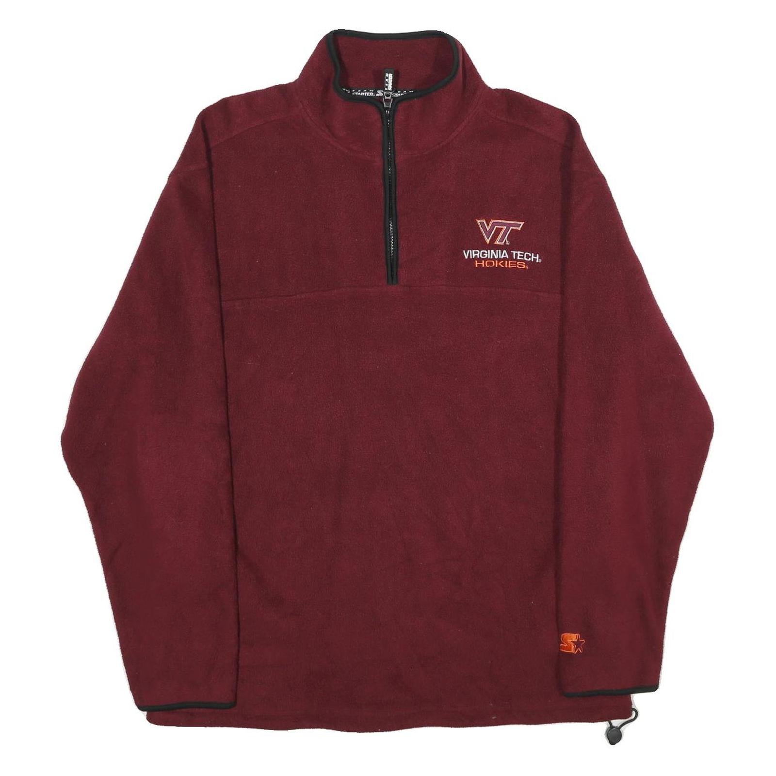 STARTER Mens Maroon Virginia Tech Hokies Patterned Jumper Crew Neck Basic Knit L