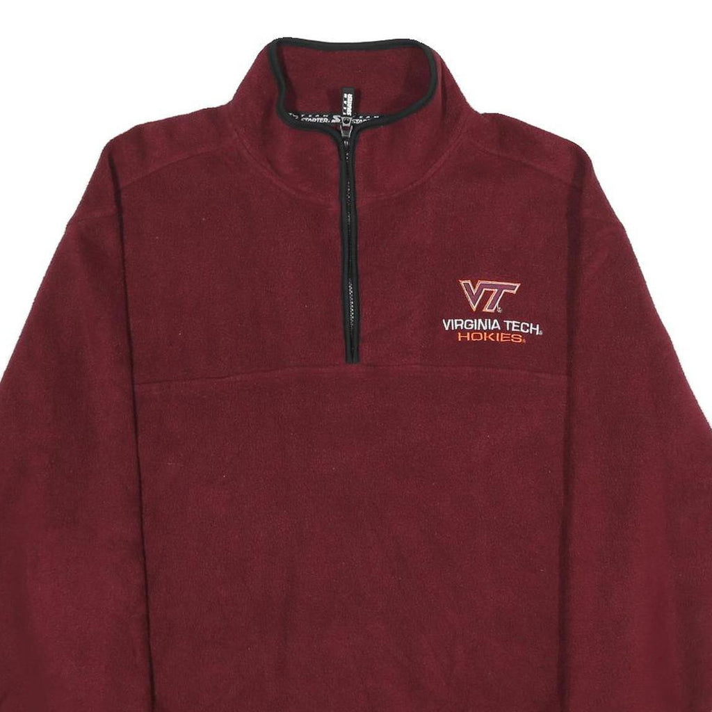 STARTER Mens Maroon Virginia Tech Hokies Patterned Jumper Crew Neck Basic Knit L