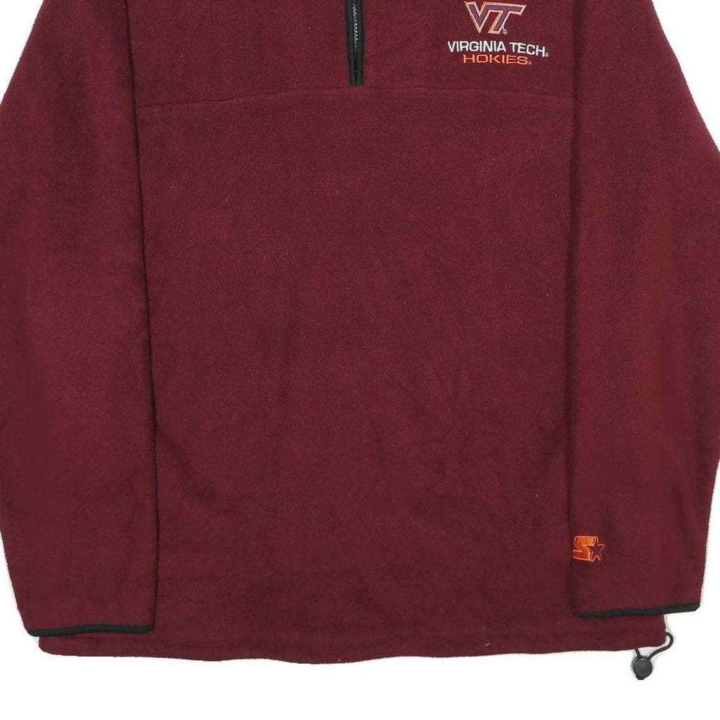 STARTER Mens Maroon Virginia Tech Hokies Patterned Jumper Crew Neck Basic Knit L