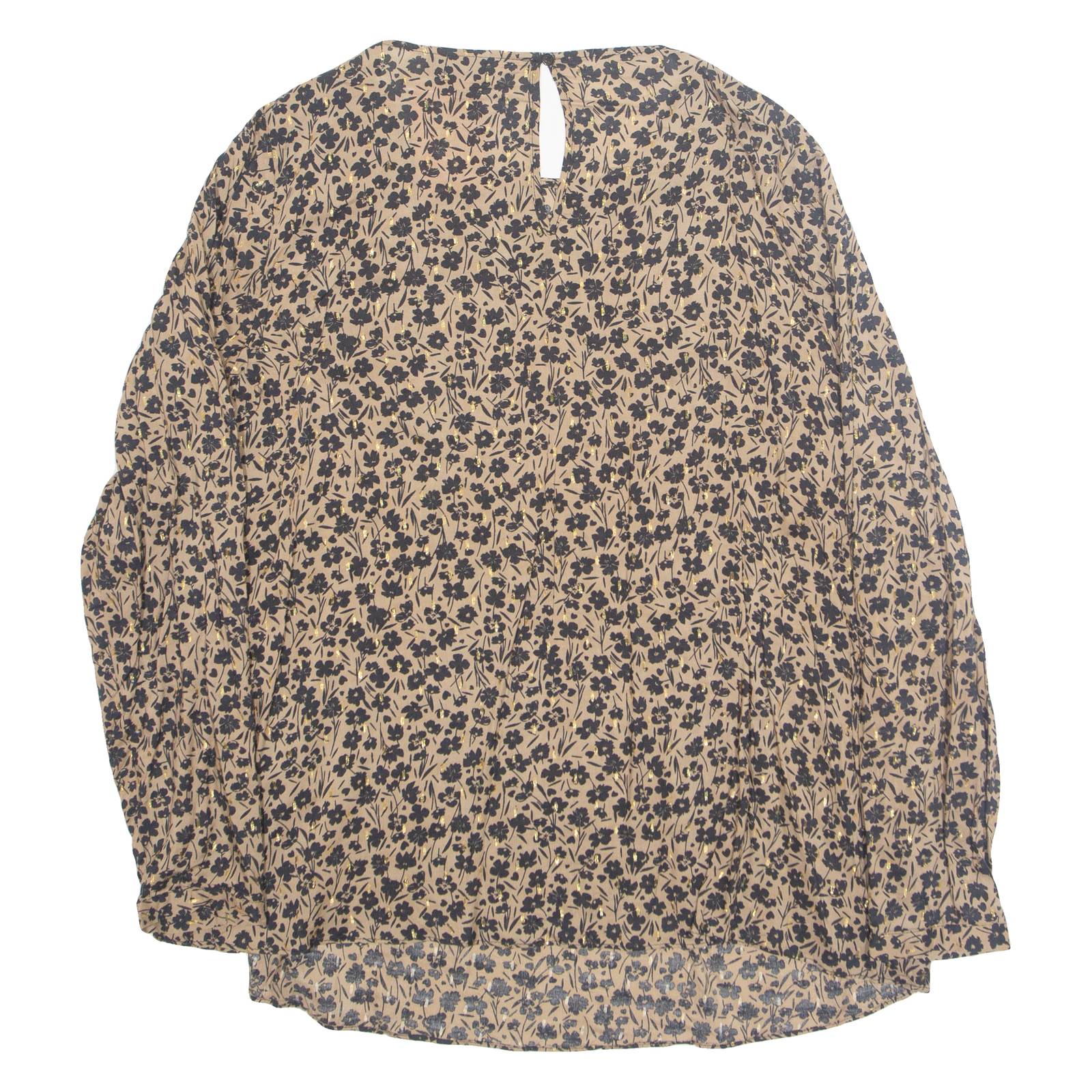 YESSICA Womens Printed Blouse Brown Long Sleeve Animal Print L