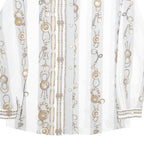 C&A Womens White Printed Shirt Long Sleeve Collared Classic UK 16