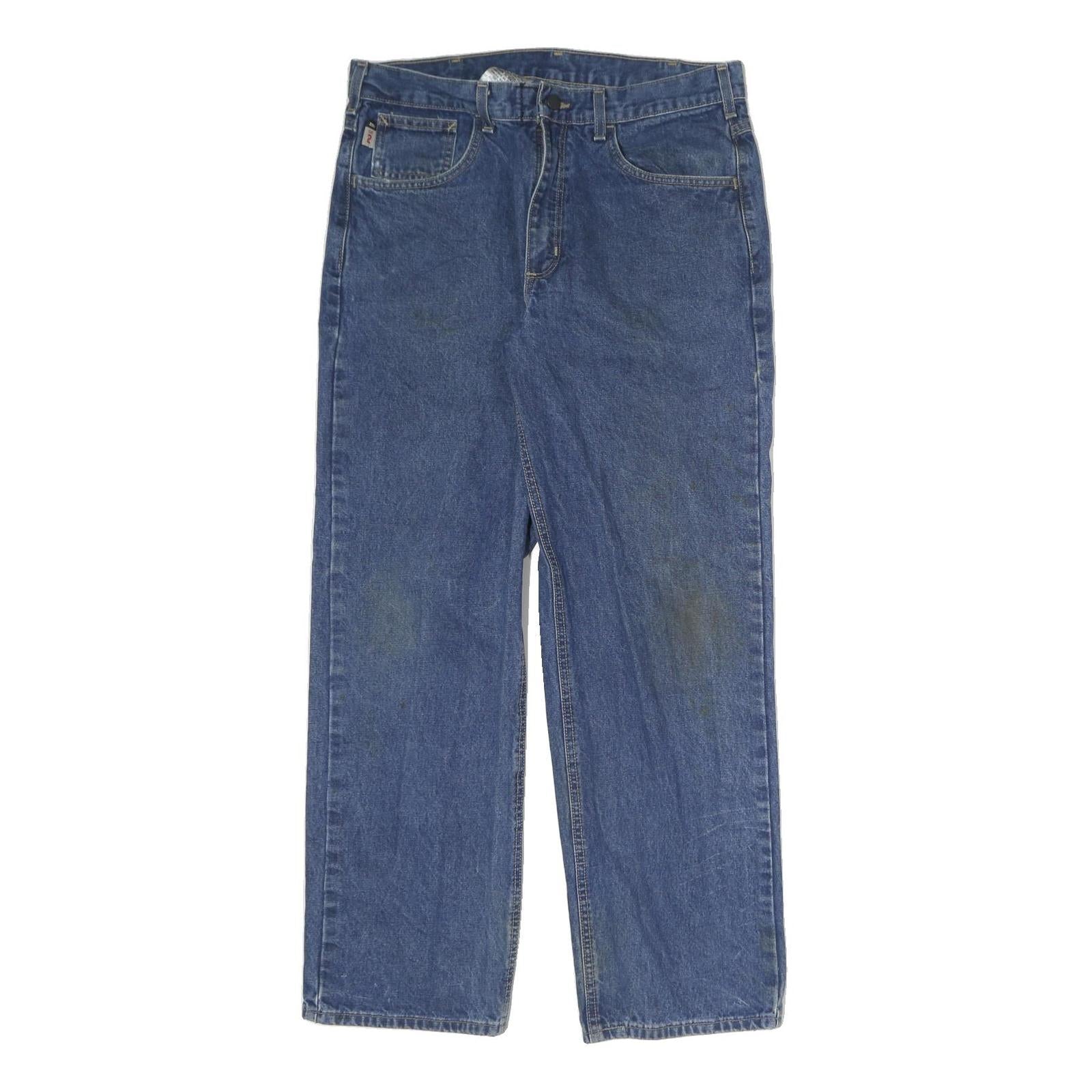 CARHARTT Mens Jeans Blue Regular Straight Denim W35 L28 Classic Workwear