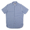 TOMMY HILFIGER Mens Blue & Navy Check Shirt M Button Down Short Sleeve Casual